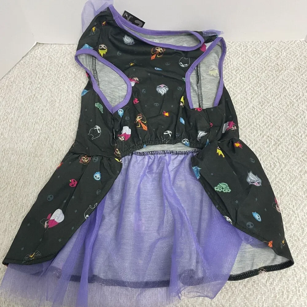 Disney Villians Dog XXL Black and Purple Ruffle Dress Chewy Exclusive NWT